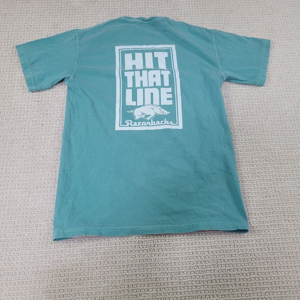 Arkansas Razorbacks Shirt Adult Small Blue Hit That Line Crew Neck Short Sleeve - Picture 4 of 8